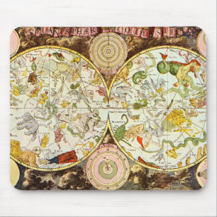 Planisphæri Cœleste 1698 - Astrology Chart Mouse Pad
