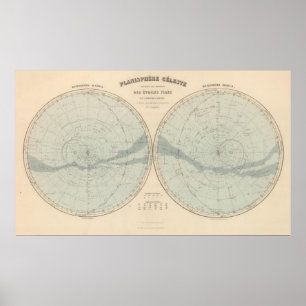 Planisphere Celeste Hemisphere Poster