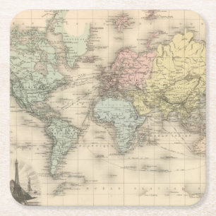Planisphere Square Paper Coaster