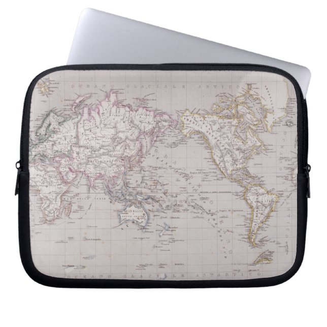 Planispheric Map of the World Laptop Sleeve (Front)