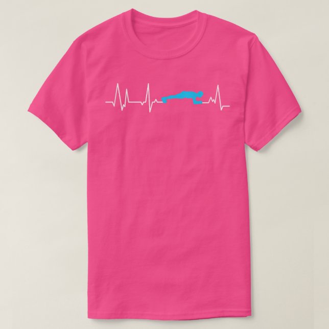 Plank Heartbeat Fitness Bodyweight Core Workout  T-Shirt (Design Front)