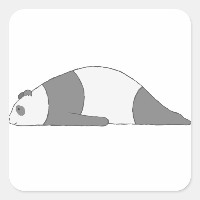 Planking Panda Square Sticker (Front)