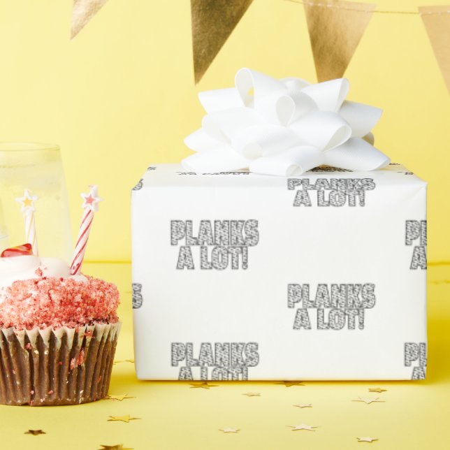 Planks A Lot Core Fitness Workout Quote Wrapping Paper (Birthday Party)