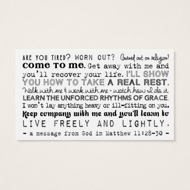 Planned Act of Christian Kindness (P.A.C.K.) Card (Back)