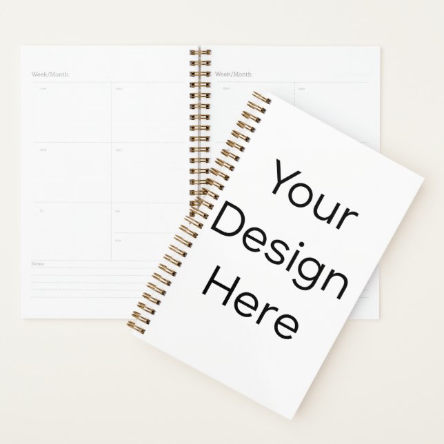 Planner 5.5" x 8.5" Hard Cover Spiral Gold (Display)