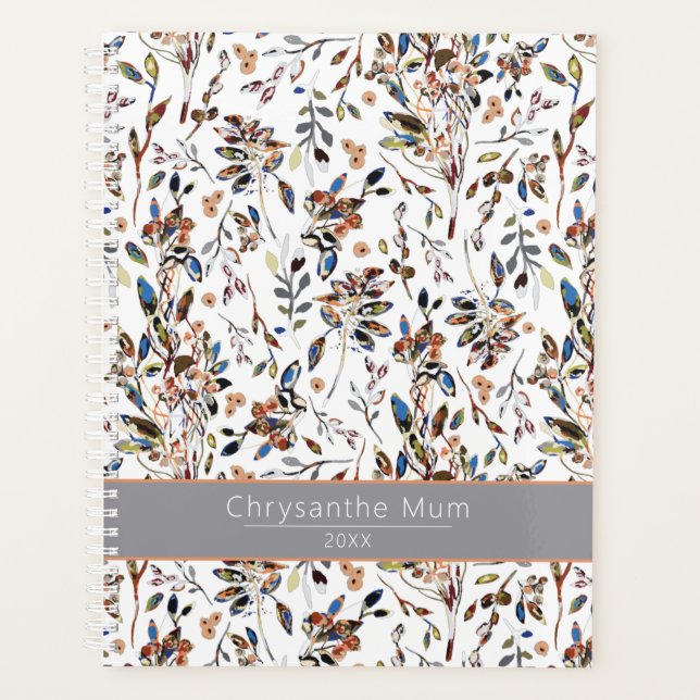 Planner Elegant Leaves Berries Floral (Front)
