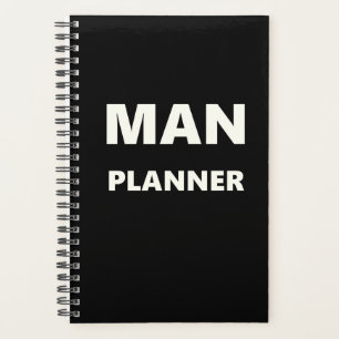 Planner For Men Man Planner White Font Black
