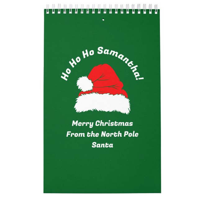 Planner Green Red White Santa Merry Christmas Calendar (Cover)