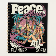 PLANNER PEACE ABOVE ALL -PERSONALIZED HIPPIE STYLE