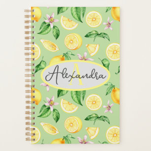 Planner Personalised Monogram Name Bright Lemons