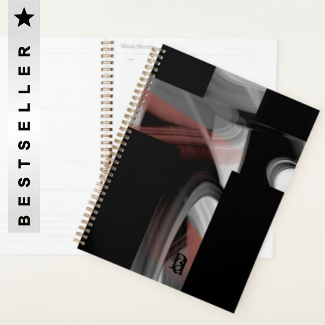 Planner Trend Abstract Art Black White Powdery (Creator Uploaded)
