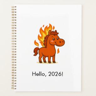 Planner with a red horse