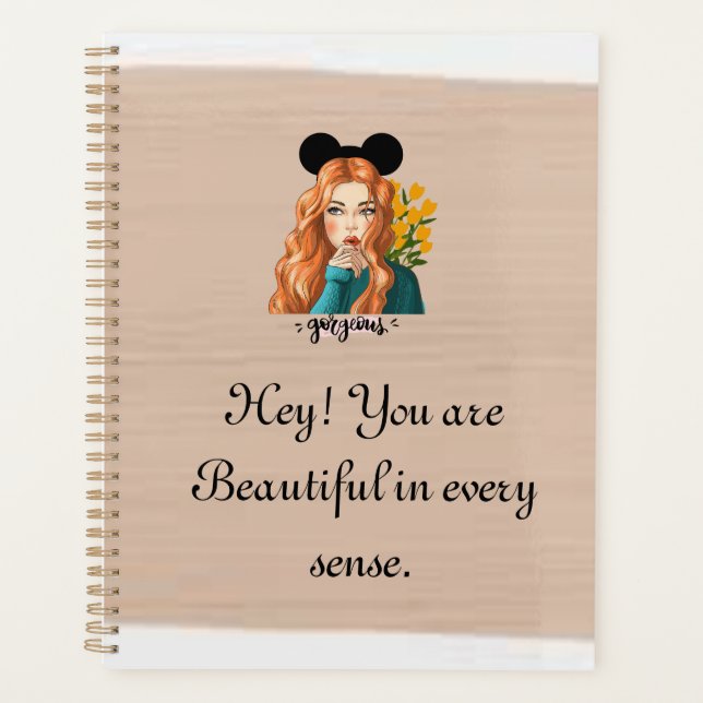 Planners with motivational quotes. (Front)