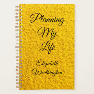 Planning my Life Yellow Textured Customisable  Planner