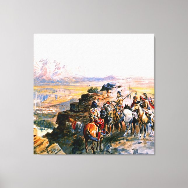 “Planning the Attack” by Charles M Russell Canvas Print (Front)
