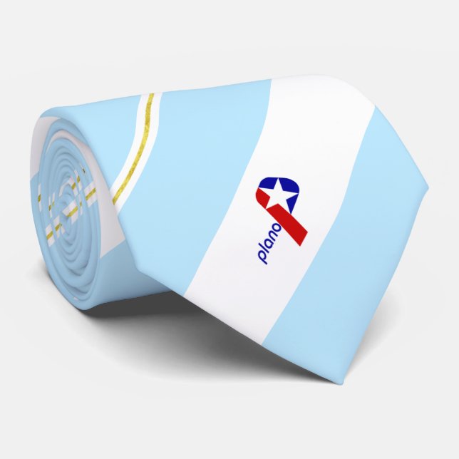 Plano (Texas) city flag Neck Tie (Rolled)
