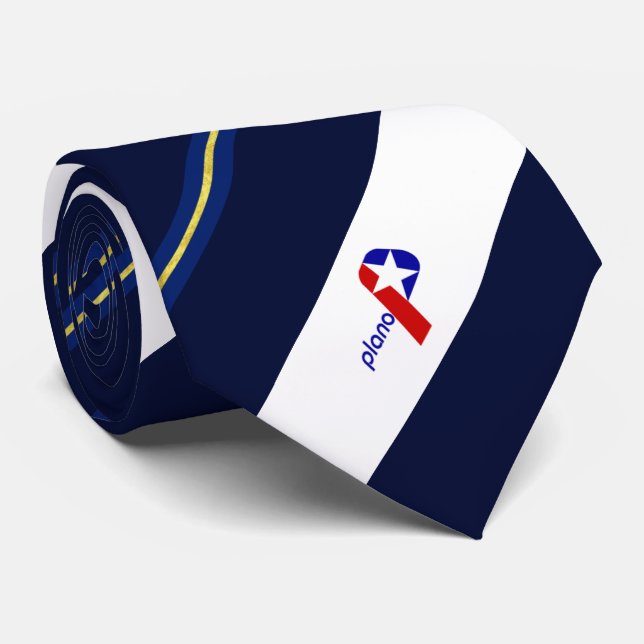 Plano (Texas) city flag Neck Tie (Rolled)