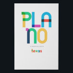 Plano Texas Mid Century, Pop Art, Faux Canvas Print<br><div class="desc">Plano Texas classic retro throwback style from the 60s 70s and 80s. Bright primary colours in the 20th-century abstract art style with simple geometric elements. Vintage pop art. Simple bold,  wear your hometown out loud.</div>