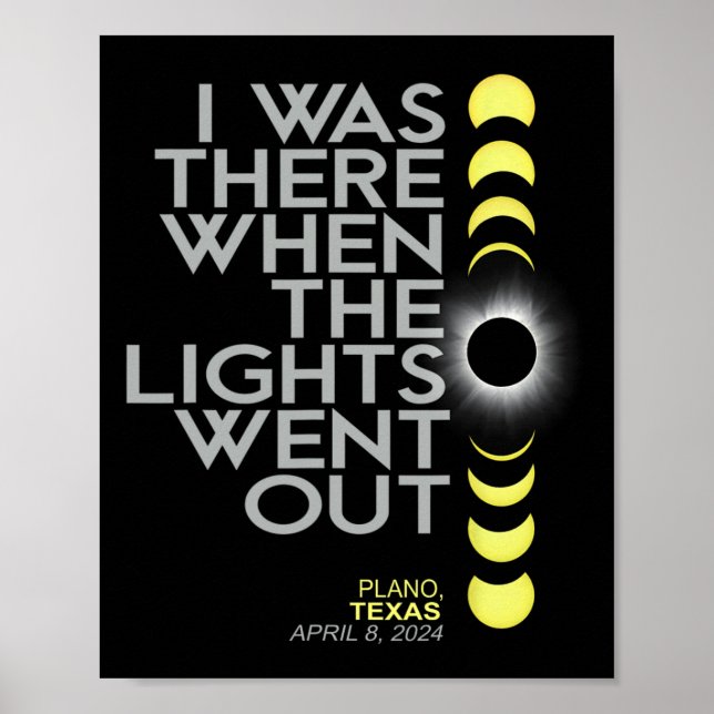 Plano Texas Total Solar Eclipse 2024  Poster (Front)