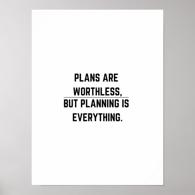 Plans are worthless - Motivational Poster (Front)