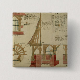 Plans for the Red House, Bexley Heath (pen and ink 15 Cm Square Badge