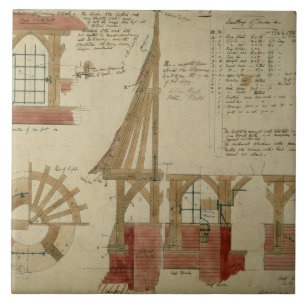 Plans for the Red House, Bexley Heath (pen and ink Tile