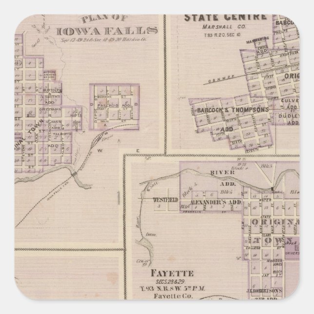 Plans of Cedar Falls Square Sticker (Front)
