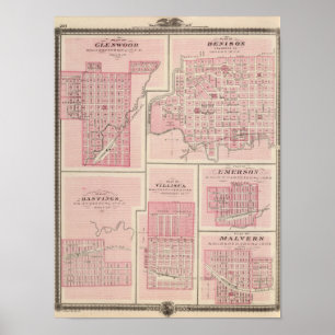 Plans of Glenwood, Denison, Hastings Poster