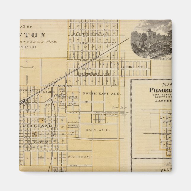 Plans of Newton, Prairie City Magnet (Front)