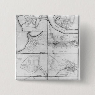 Plans of the principle Towers, Forts 15 Cm Square Badge