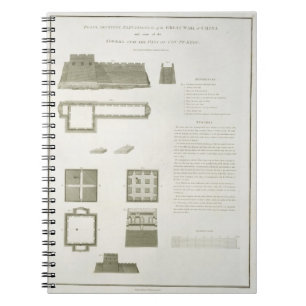 Plans, Sections and Elevations of the Great Wall o Spiral Notebook