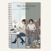 Plans vs Reality Spiral Notebook – Funny Journal