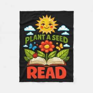 Plant a seed read reader book library funny mum fleece blanket