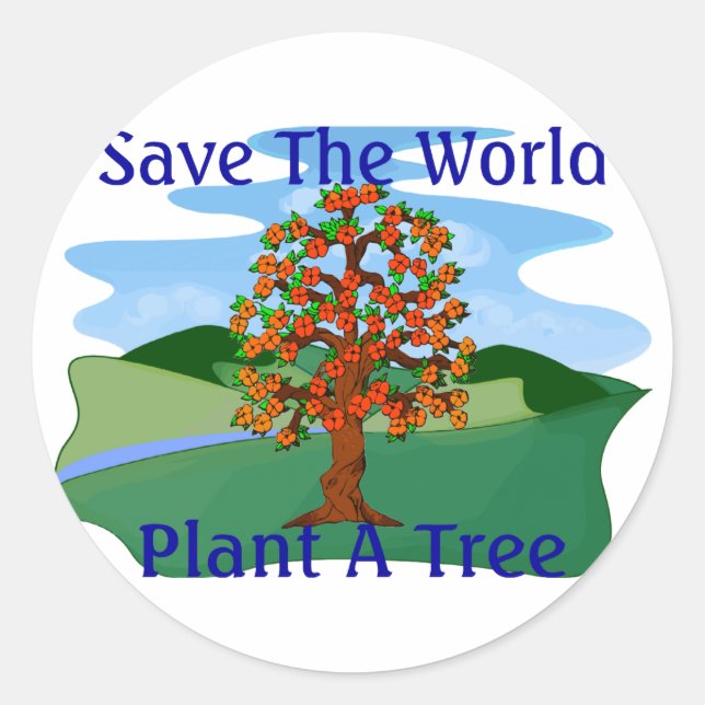 Plant A Tree Classic Round Sticker (Front)