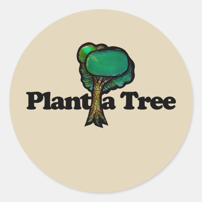 Plant a Tree Nature Lovers Trees                   Classic Round Sticker (Front)
