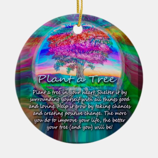 Plant a Tree of Life in Your Heart Ceramic Tree Decoration (Front)