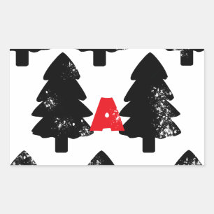 Plant A tree Pattern Rectangular Sticker