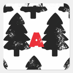 Plant A tree Pattern Square Sticker