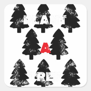 Plant A tree Pattern Square Sticker