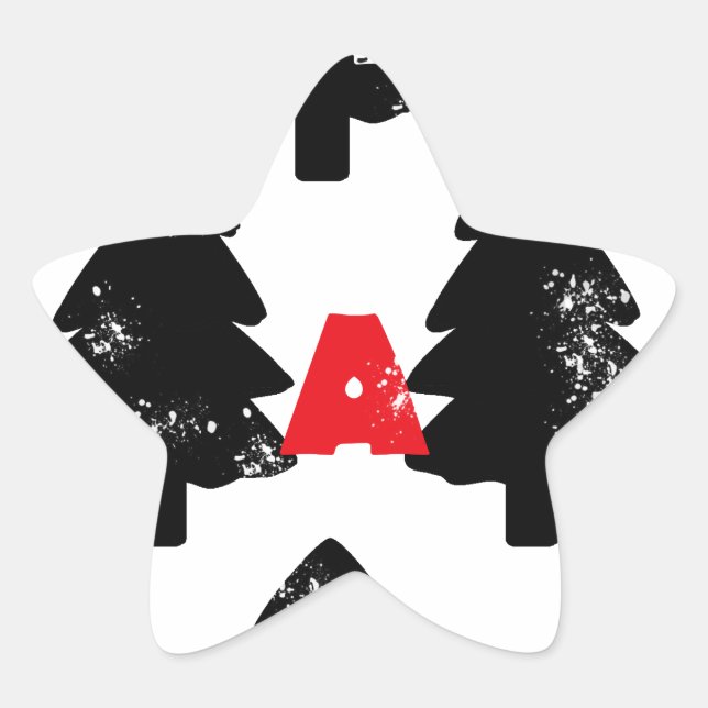 Plant A tree Pattern Star Sticker (Front)
