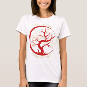 Plant a Tree Plant a Hope Chic Red Gold Glitter T-Shirt
