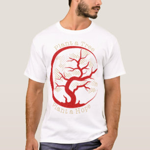 Plant a Tree Plant a Hope Red Gold Chic Glitter T-Shirt