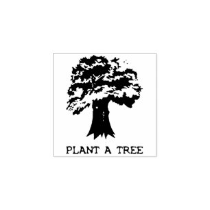 Plant a tree rubber stamp