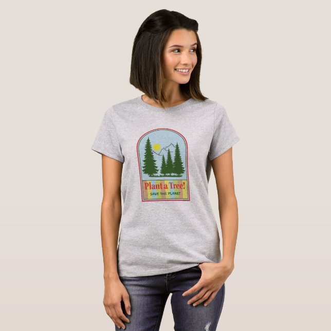 Plant a Tree, Save the Planet, Cool Hoodie T-Shirt (Front Full)