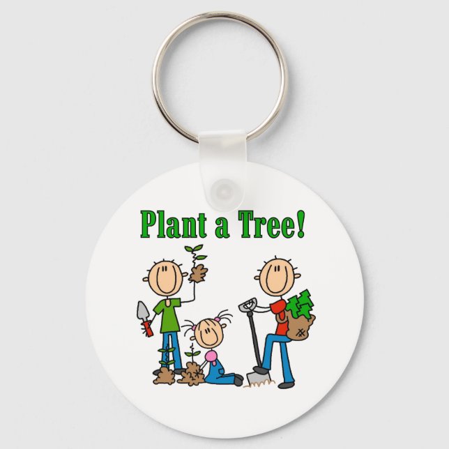 Plant a Tree T-shirts and Gifts Key Ring (Front)