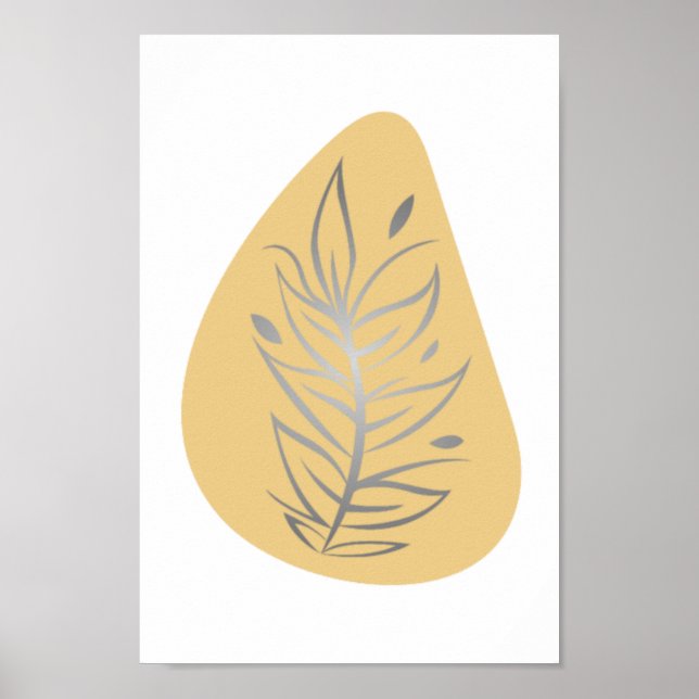 Plant Abstract Line Art Poster (Front)