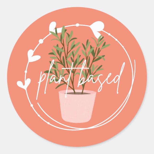 Plant Based Classic Round Sticker (Front)