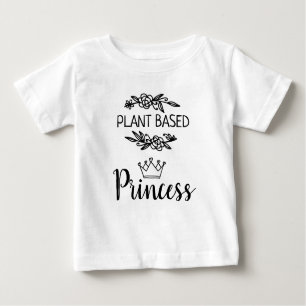 Plant based Princess vegan floral with crown Baby T-Shirt