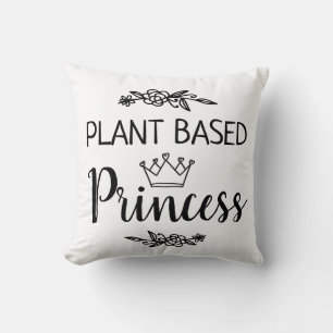 Plant based Princess vegan floral with crown Cushion