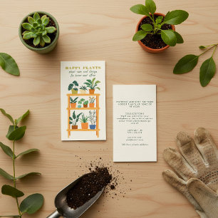 Plant Care potted plants wooden tier Business Card
